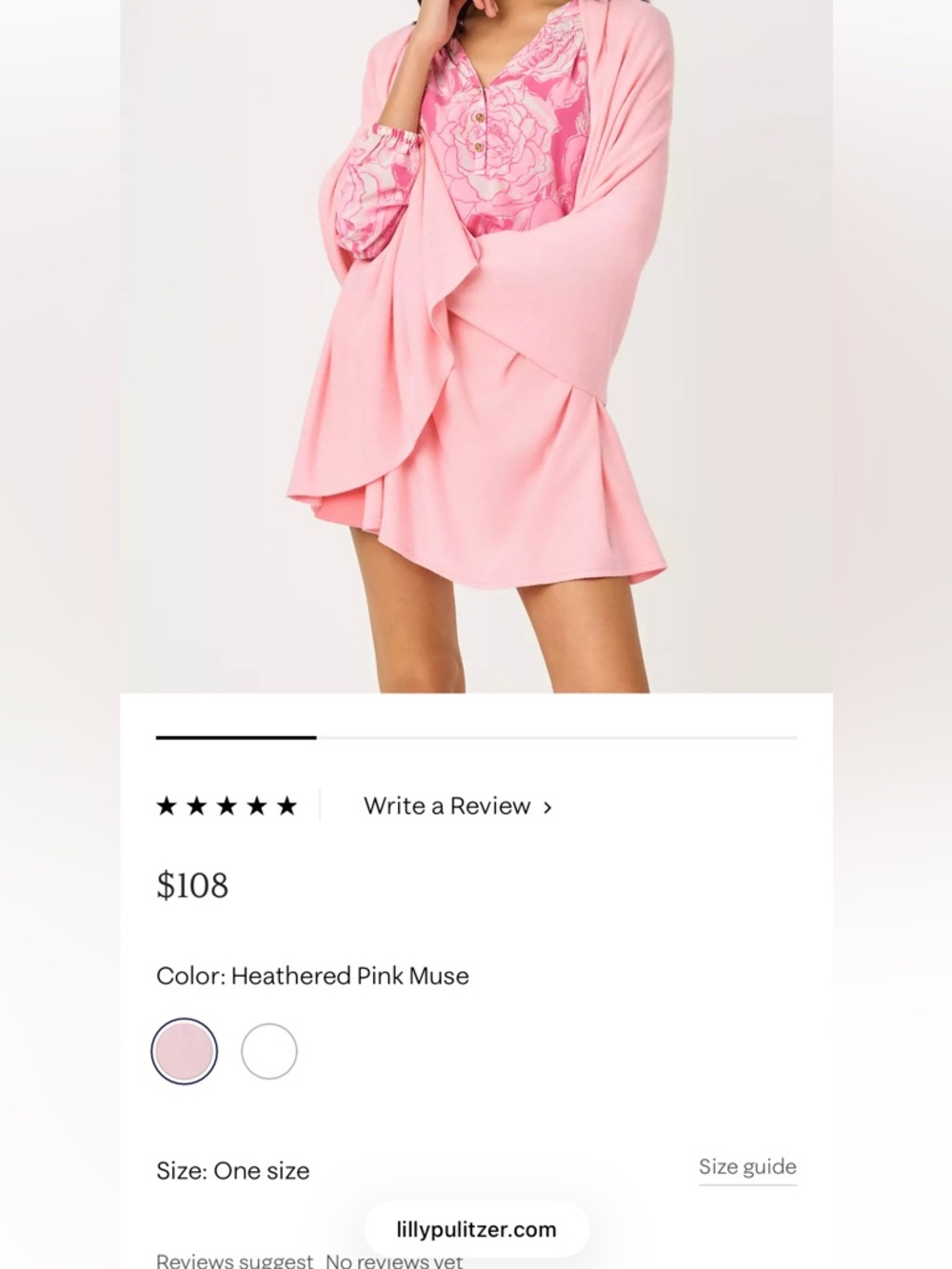 🆕 NIB Lilly Pulitzer Lanelle Wrap Heathered Pink Muse, never used or opened